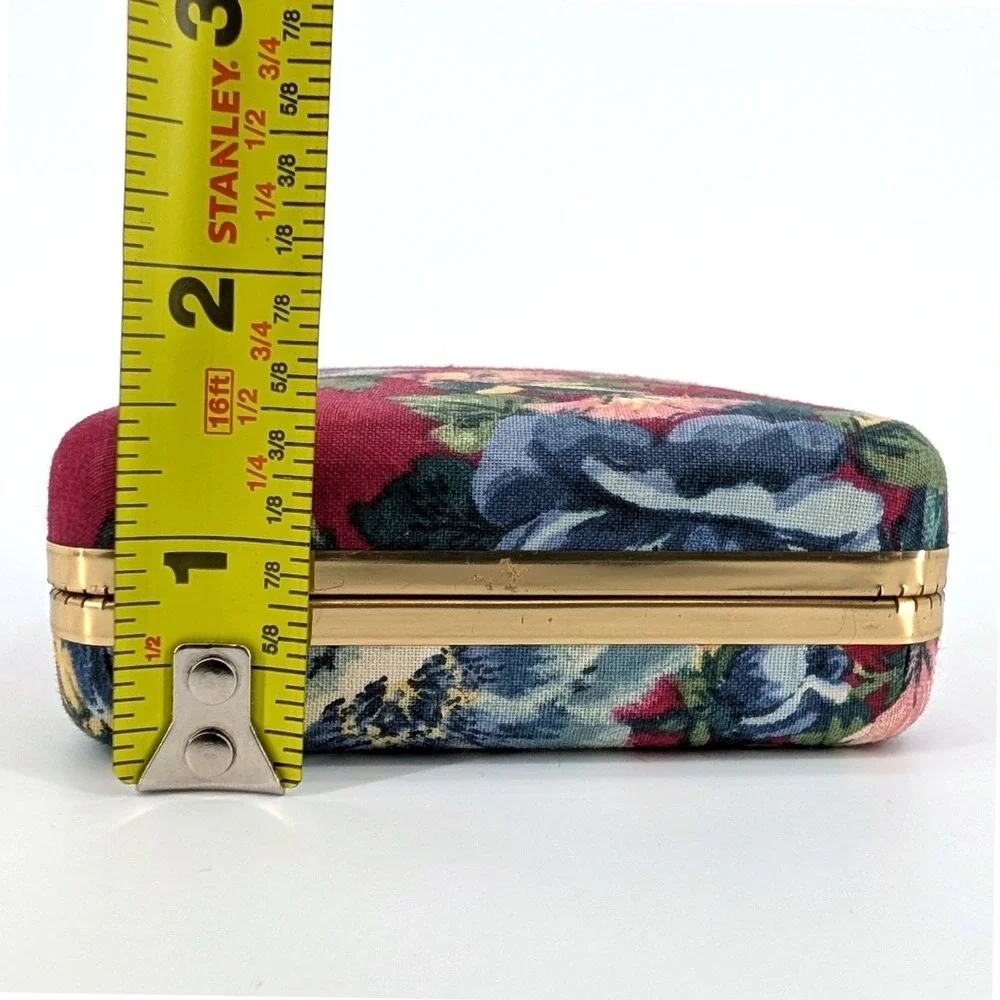 Vintage Floral Tapestry Jewelry Travel Case Mirror‎ Cottagecore Organizer Bag